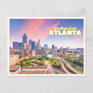 Atlanta Georgia Skyline Innenstadt Sonnenuntergang Postkarte