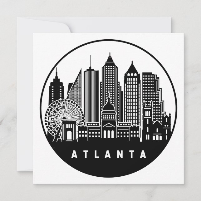 Atlanta Georgia Skyline Karte (Vorderseite)