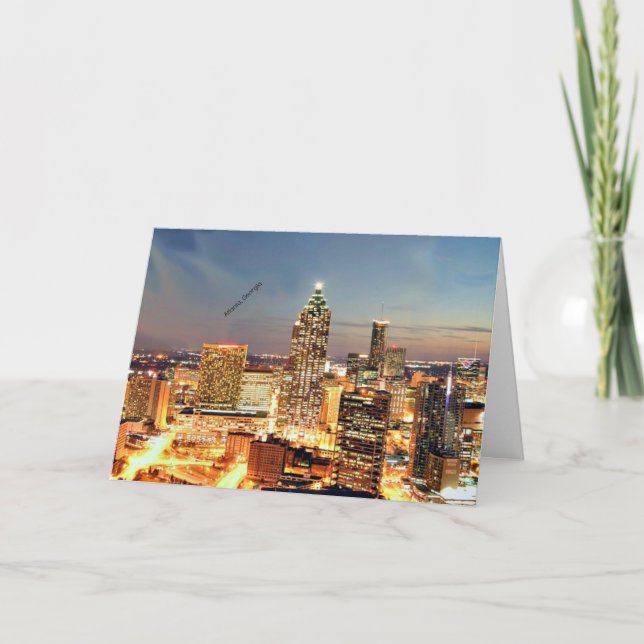 Atlanta, Georgia Skyline Magnet Feiertagskarte (Vorderseite)