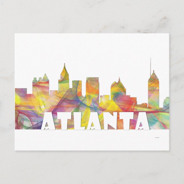 ATLANTA GEORGIA SKYLINE MCLR 2 - POSTKARTE (Vorderseite)
