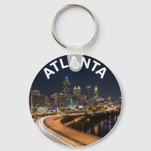 Atlanta Georgia Skyline, Nachtstadtlichter Souveni Schlüsselanhänger