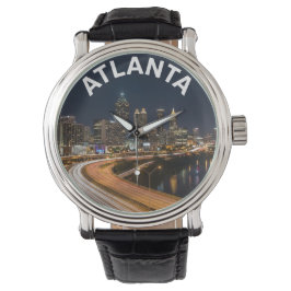 Atlanta Georgia Skyline, Night City Lights Souveni Armbanduhr