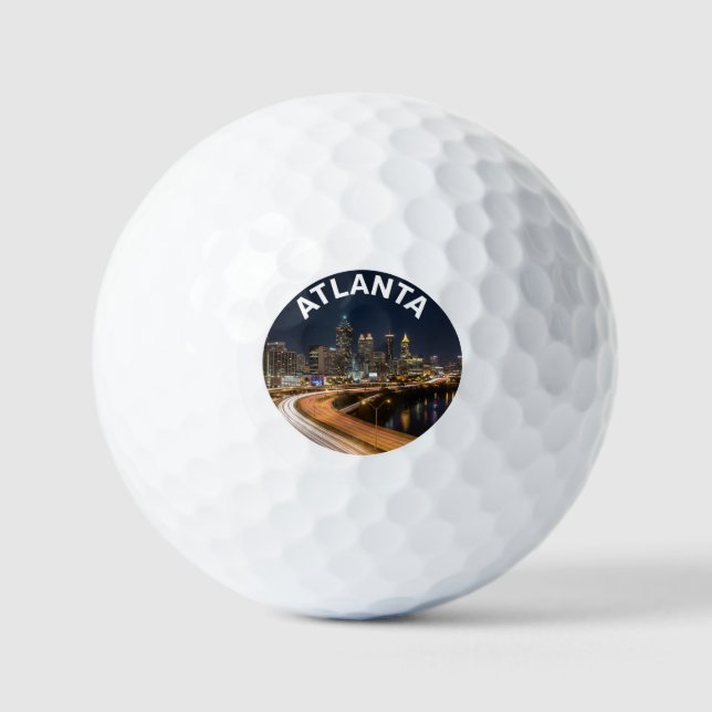 Atlanta Georgia Skyline, Night City Lights Souveni Golfball (Vorderseite)