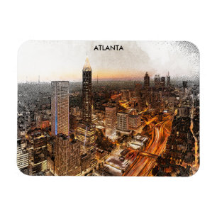 Atlanta Georgia Skyline Panorama View Magnet