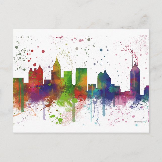 ATLANTA GEORGIA SKYLINE POSTKARTE (Vorderseite)