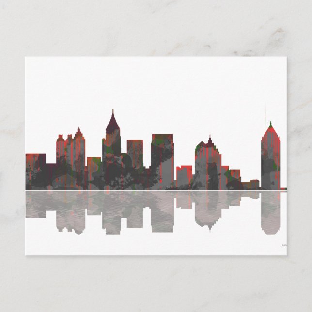 Atlanta Georgia Skyline Postkarte (Vorderseite)