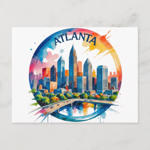 Atlanta Georgia Skyline Postkarte
