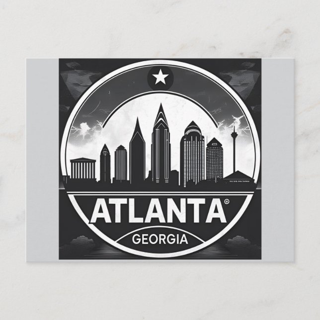 Atlanta Georgia Skyline Postkarte (Vorderseite)