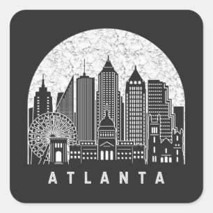 Atlanta Georgia Skyline Quadratischer Aufkleber