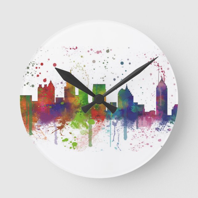 ATLANTA GEORGIA SKYLINE RUNDE WANDUHR (Vorderseite)
