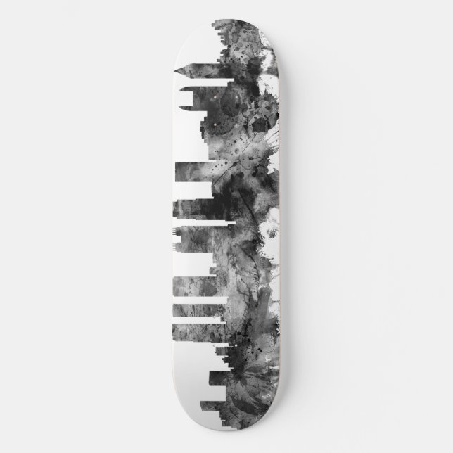Atlanta Georgia Skyline Schwarz-weiß Skateboard (Vorderseite)