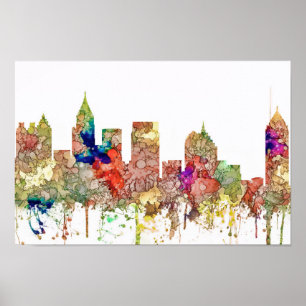 Atlanta Georgia Skyline SG-Faded Glory Poster