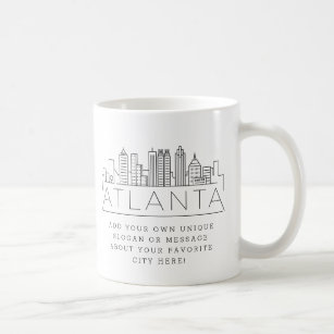 Atlanta, Georgia Stylized Skyline   Benutzerdefini Kaffeetasse