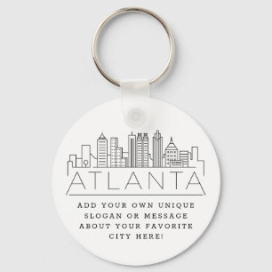Atlanta, Georgia Stylized Skyline   Benutzerdefini Schlüsselanhänger
