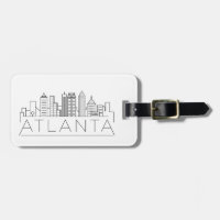 Atlanta, Georgia Stylized Skyline Luggage Tag