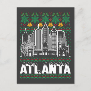 Atlanta Georgia Ugly Christmas Postkarte