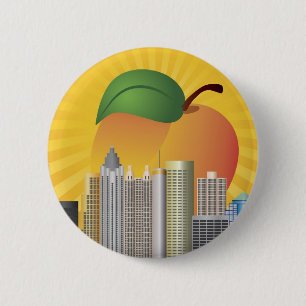 Atlanta Georgia und Pfirsich-Knopf Button