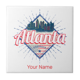 Atlanta Georgia United Staaten Retro Skyline Fliese