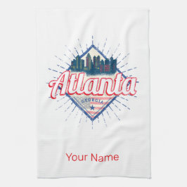 Atlanta Georgia United Staaten Retro Skyline Geschirrtuch