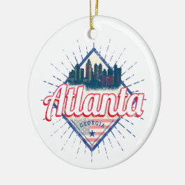 Atlanta Georgia United Staaten Retro Skyline Keramik Ornament