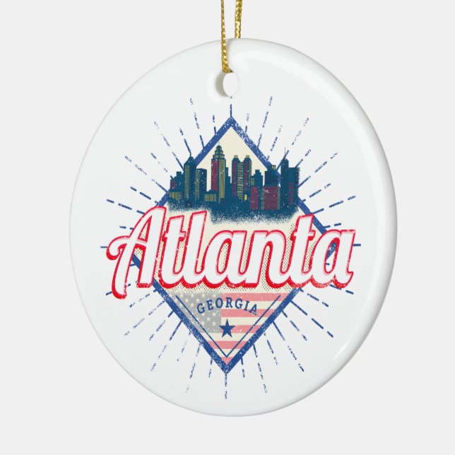 Atlanta Georgia United Staaten Retro Skyline Keramik Ornament (Links)