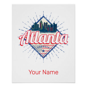 Atlanta Georgia United Staaten Retro Skyline Poster