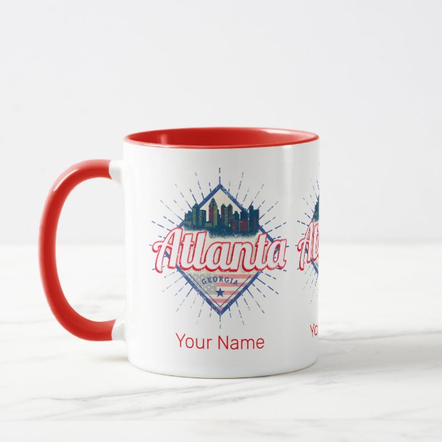 Atlanta Georgia United Staaten Retro Skyline Tasse (Links)