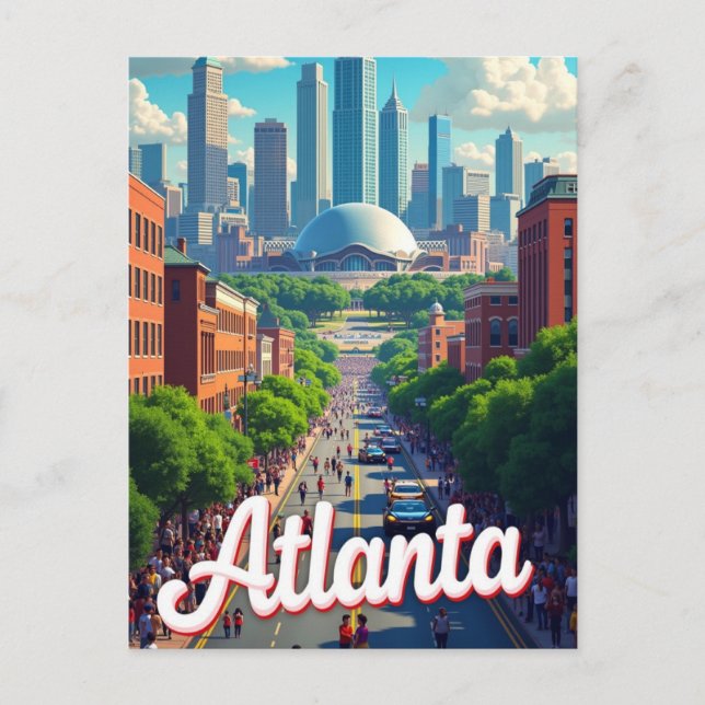 Atlanta Georgia USA Famous Travel Place Postkarte (Vorderseite)