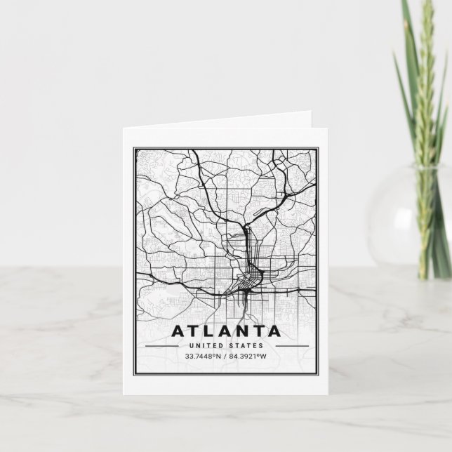 Atlanta Georgia USA Travel City Map Karte (Vorderseite)