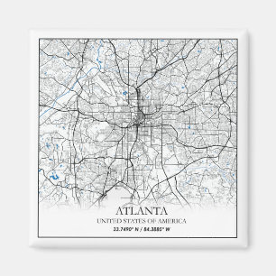 Atlanta Georgia USA Travel City Map Magnet