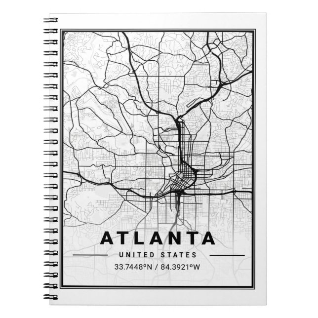 Atlanta Georgia USA Travel City Map Notizblock (Vorderseite)