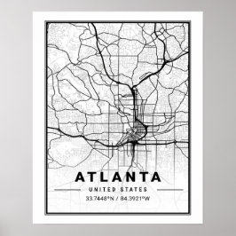 Atlanta Georgia USA Travel City Map Poster