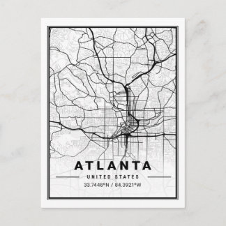 Atlanta Georgia USA Travel City Map Postkarte
