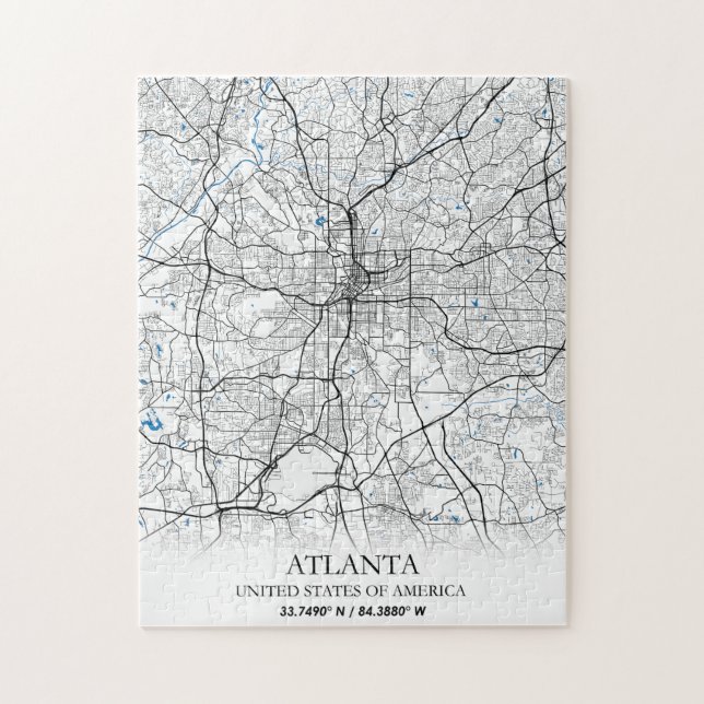 Atlanta Georgia USA Travel City Map Puzzle (Vertikal)