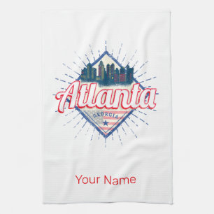 Atlanta Georgia Vereinigte Staaten Retro-Silhouett Geschirrtuch