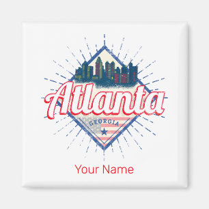 Atlanta Georgia Vereinigte Staaten Retro-Silhouett Magnet