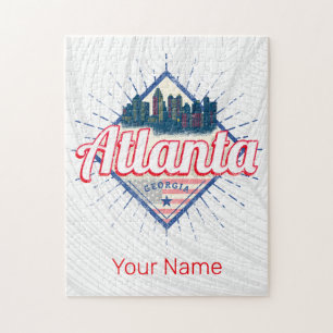 Atlanta Georgia Vereinigte Staaten Retro-Silhouett Puzzle