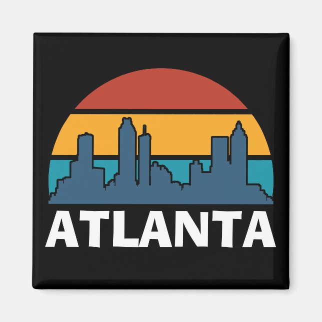 Atlanta Georgia Vintag Sunset Cityscape Magnet (Vorne)