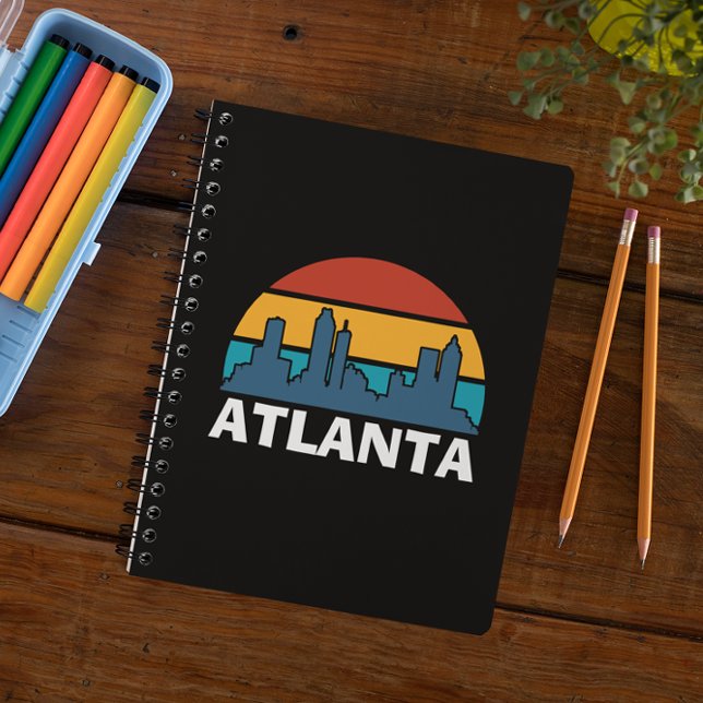 Atlanta Georgia Vintag Sunset Cityscape Notebook Notizblock (Atlanta Georgia Retro Sunset Cityscape Notebook)