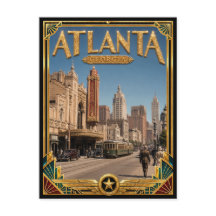 Atlanta Georgia Vintage Art Deco Goldenes Zeitalte