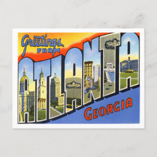 Atlanta, Georgia Vintage Große Buchstaben Postkart Postkarte