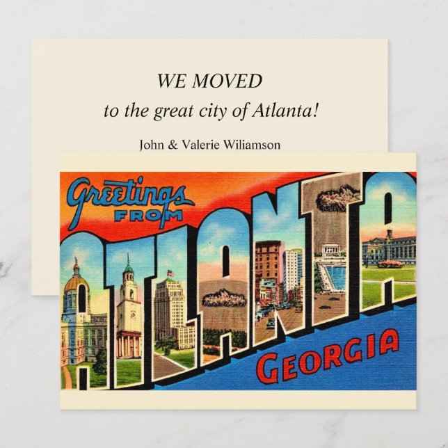 Atlanta Georgia Vintage Postkarte (Vorne/Hinten)