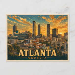Atlanta Georgia Vintage Reise Postkarte