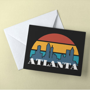 Atlanta Georgia Vintage-Sonnenuntergang-Stadtansic Karte
