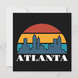 Atlanta Georgia Vintage-Sonnenuntergangs-Stadtbild Karte