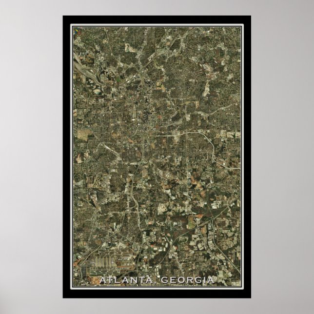 Atlanta Georgia von Space Satellite Map Poster (Vorne)