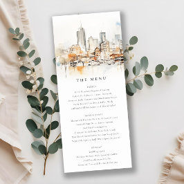 Atlanta Georgia Watercolor Landscape Wedding Menu Einladung