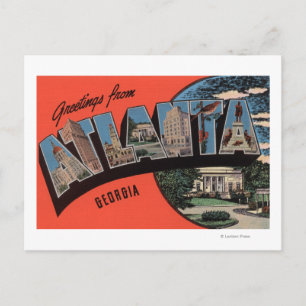 Atlanta, Georgien - Großbuchstaben Postkarte