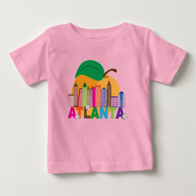 Atlanta, Georgien | Peach Skyline Baby T-shirt (Vorderseite)