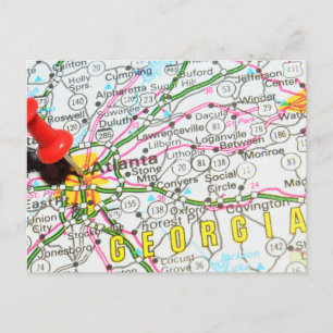Atlanta, Georgien Postkarte